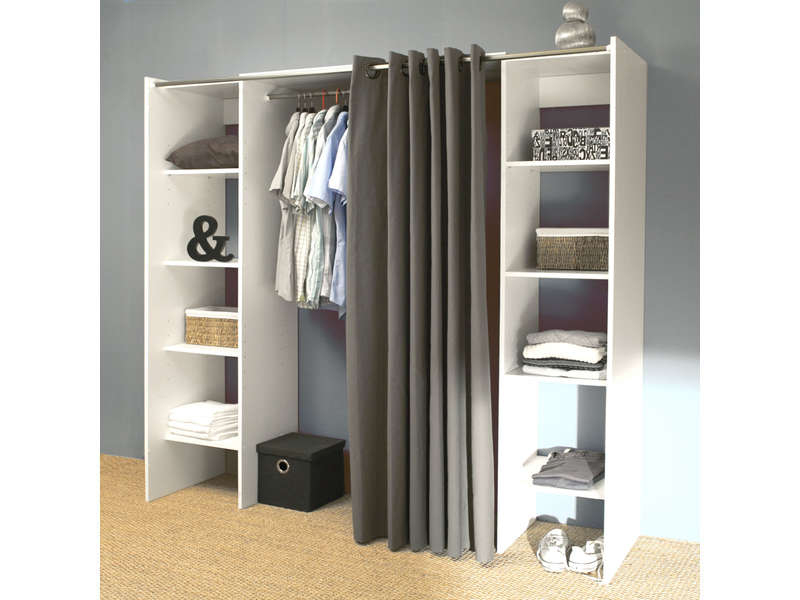 Dressing Extensible 2 Colonnes Diego - Vente De Dressing dedans Tringle A Rideau Pour Dressing