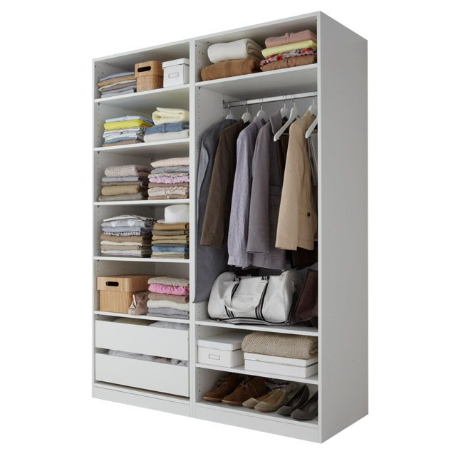 Dressing Pas Cher Castorama, Dressing Blanc Largeur 150 Cm avec Rideau Pour Penderie