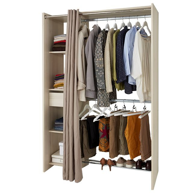 Dressing Tout-En-Un Avec Rideau – Castorama | Dressing destiné Rideau Pour Penderie