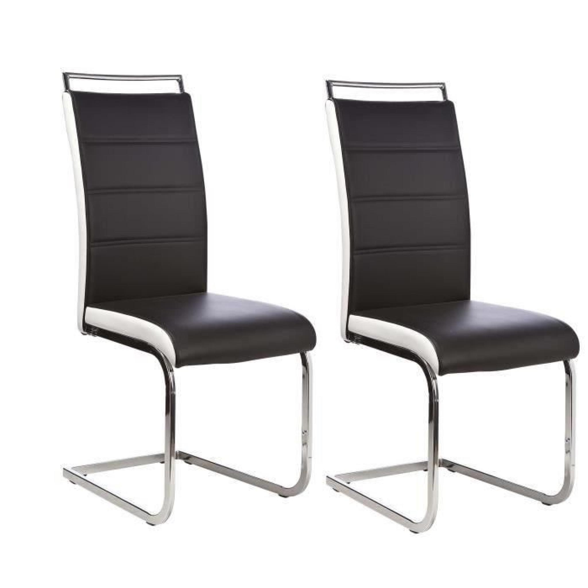 Dylan Lot De 6 Chaises Salon Noir Blanc - Achat/Vente encequiconcerne Lot De 6 Chaises Salle À Manger