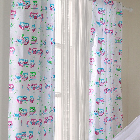 ᐅ Voilage Chambre Bébé Blanc Avec Motif Hibou / Chouette pour Rideau Enfant Garcon
