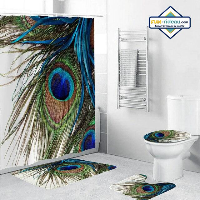 Ensemble De Rideau De Douche Plume De Paon En 2020 serapportantà Rideau Plume