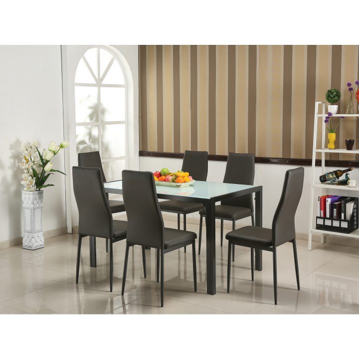 Ensemble De Table À Manger 133 Cm Avec Ses 6 Chaises En pour Ensemble Table Et Chaises Salle À Manger