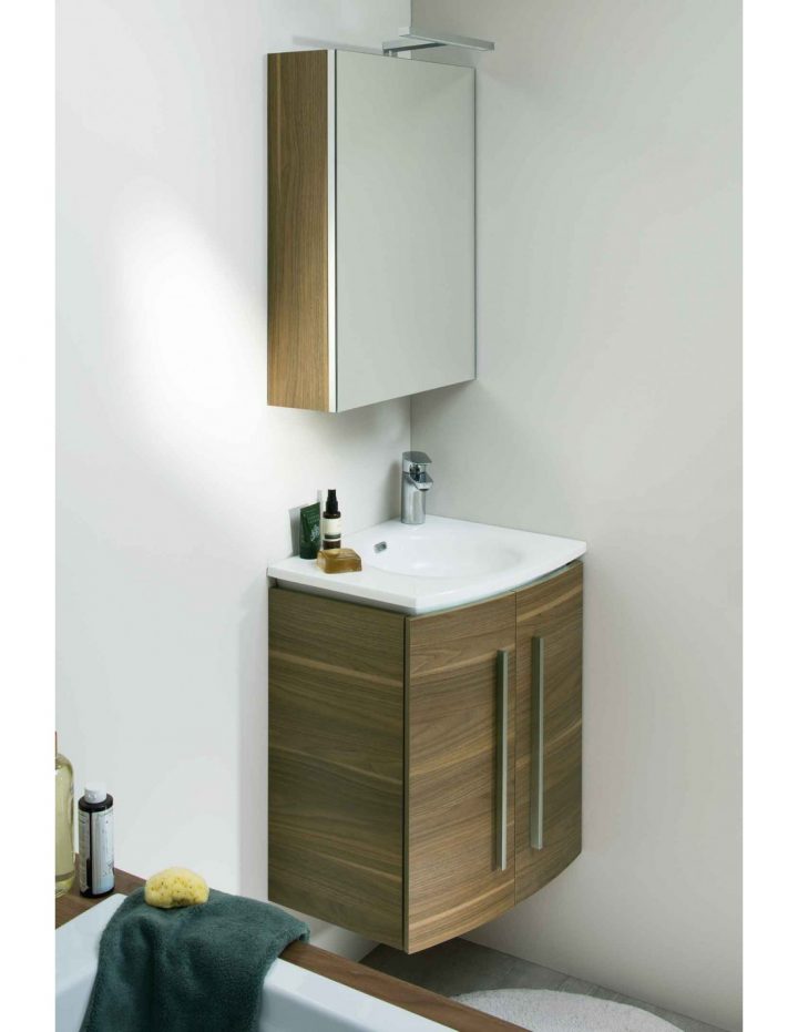 Ensemble Meuble Vasque À Gauche Mélaminé 50Cm + Armoire De destiné Meuble De Toilette Pas Cher