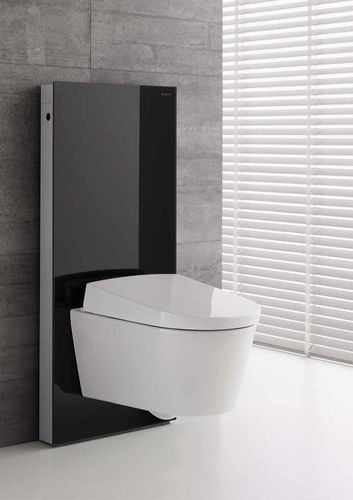 Ensemble Wc Suspendu Monolith En Verre Noir #Geberit destiné Toilette Suspendu Geberit Prix