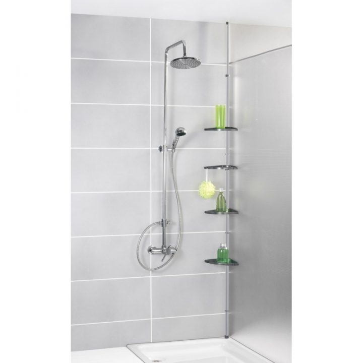 Etagère D'Angle De Douche Téléscopique – Aluminium – 4 dedans Étagère De Douche Inox