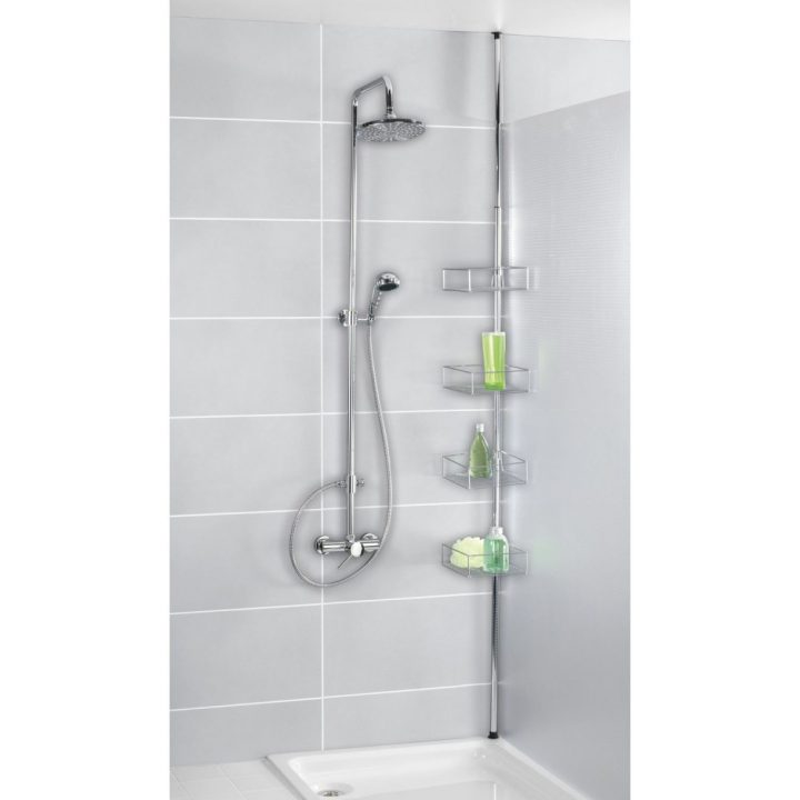 Etagère De Douche Extensible Domaso – L. 25 X H. 65/275 Cm pour Étagère De Douche Inox