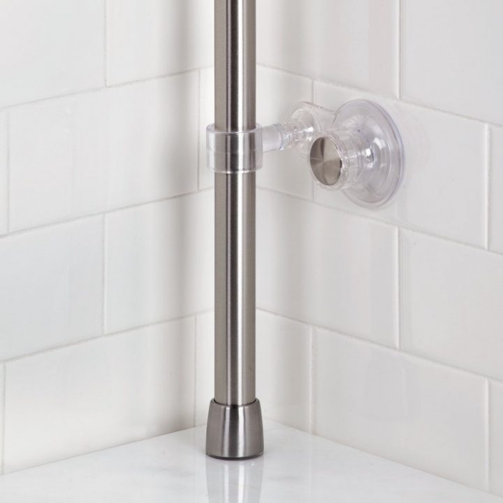 Etagère De Douche Sur Sol En Inox – 3 Niveaux – Maintien tout Ventouse Pommeau De Douche