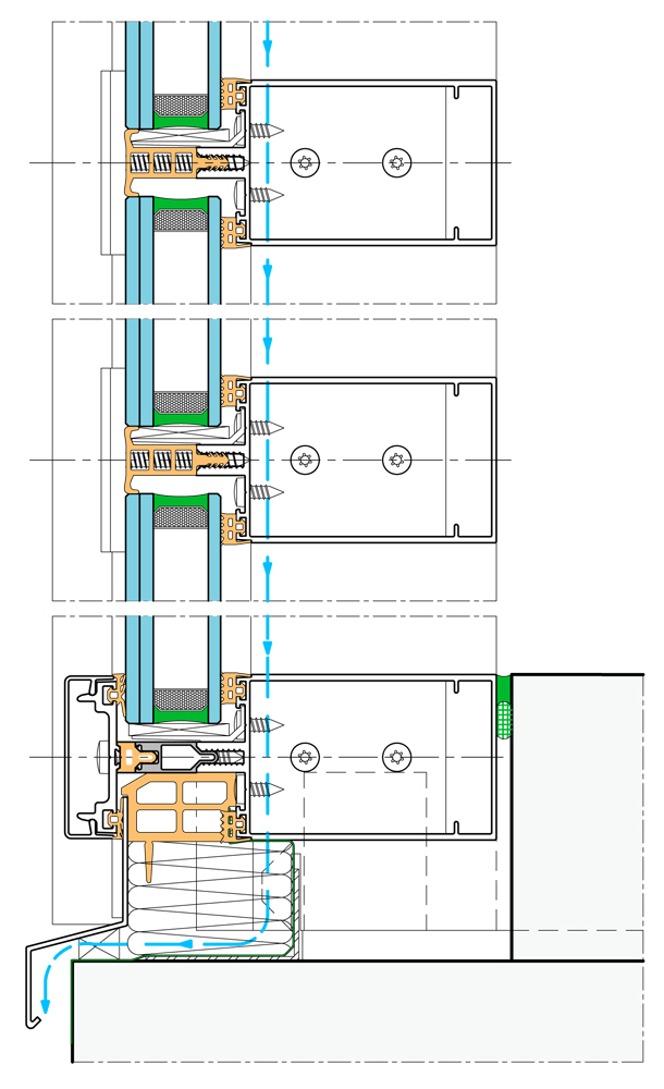 Façade Rideau Univers 54 | Installux Aluminium avec Rideau Dwg