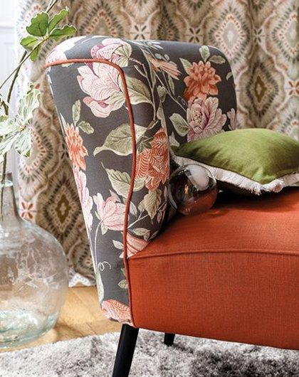 Fauteuil Cocktail Tissu Fleuri Mathilde De Camengo, Vendu pour Rideaux Mathilde Fauteuil Cocktail Tissu Fleuri Mathilde De Camengo, Vendu pour Rideaux Mathilde