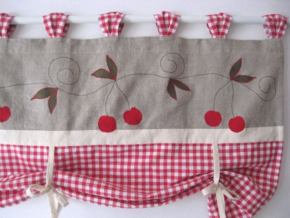 Ferme De Lin Rustique Ficeler Cantonnière Fenêtre Cerise destiné Rideaux Vichy Ferme De Lin Rustique Ficeler Cantonnière Fenêtre Cerise destiné Rideaux Vichy