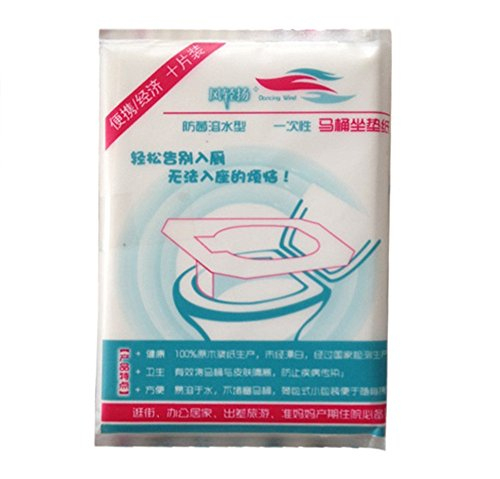 Fiedfikt Lot De 10 Housses De Siège De Toilettes Jetables pour Papier Toilette Biodégradable Fiedfikt Lot De 10 Housses De Siège De Toilettes Jetables pour Papier Toilette Biodégradable