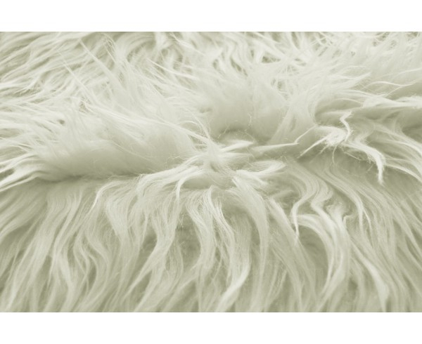 Fourrure Poil Extra Long Blanche à Rideau Fourrure
