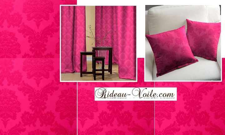 Fushia Rose Pink Coussin Toile Tissu Ameublement Style à Specialiste Rideau