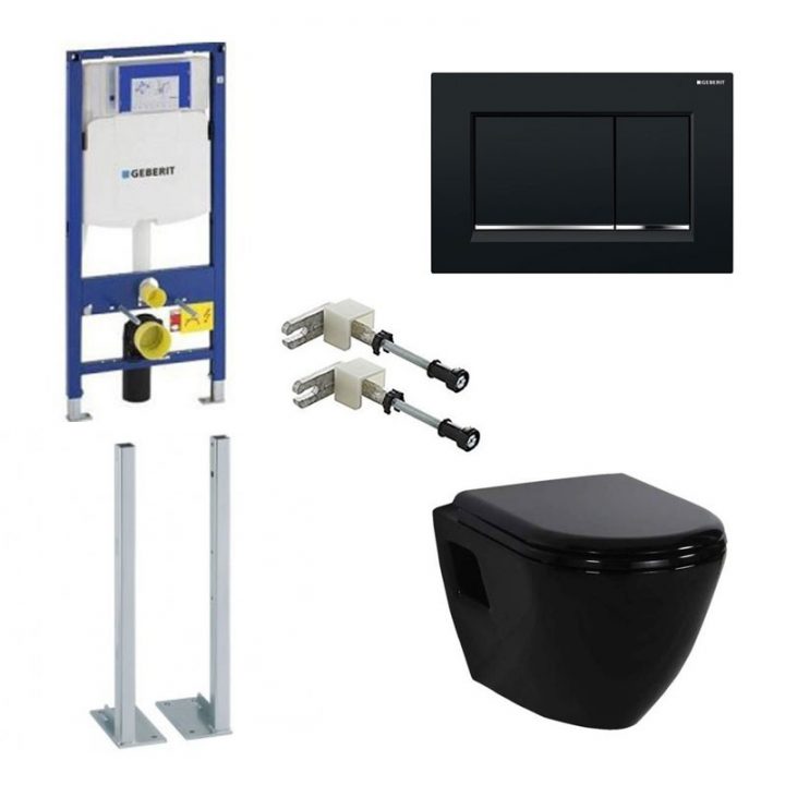 Geberit Pack Duofix Sigma Creavit Toilet Noir – Banio concernant Toilette Noir Suspendu