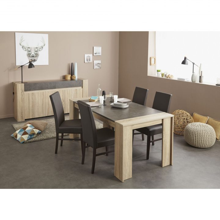 Grand Buffet Moderne Avec 3 Portes Coloris Chêne Brut Et intérieur Salle A Manger Complete But