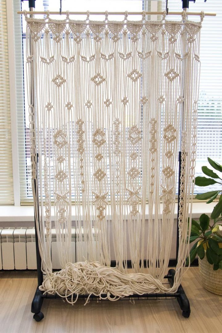 Grand Rideau En Macramé Rideau De Porte En Macramé Toile dedans Rideau De Porte Exterieur