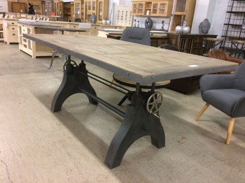 Grande Table De Repas Relevable À Manivelle De Style pour Table Salle A Manger Industrielle