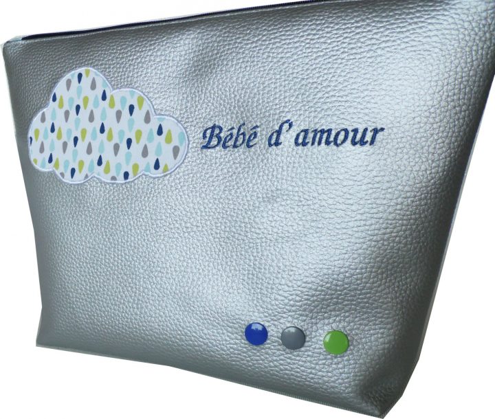 Grande Trousse De Toilette En Simili Cuir Argent Motif serapportantà Trousse Toilette Nouveau Né