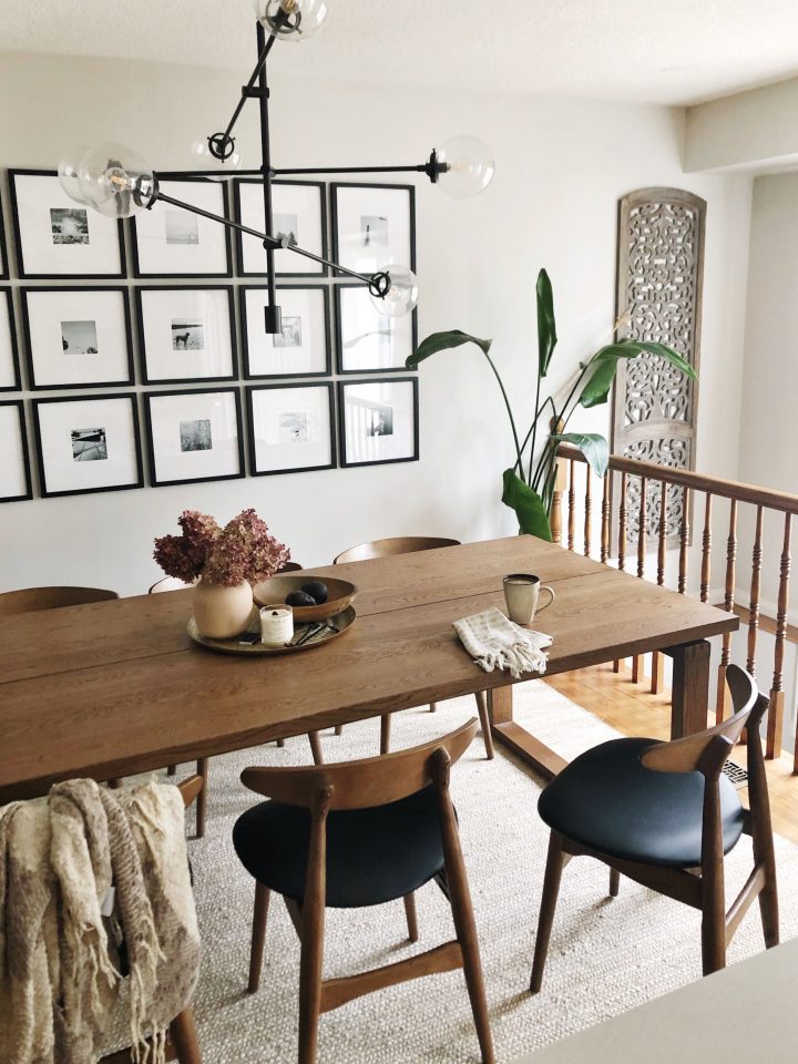 Grid Style Gallery Wall With Black And White Photos In The à Tapis Salle A Manger Ikea