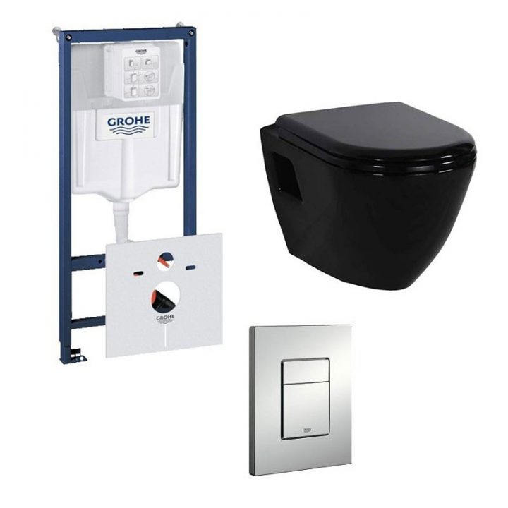 Grohe Pack Rapid Sl Avec Toilette Suspendu Design Noir – Banio serapportantà Toilette Grohe Suspendu