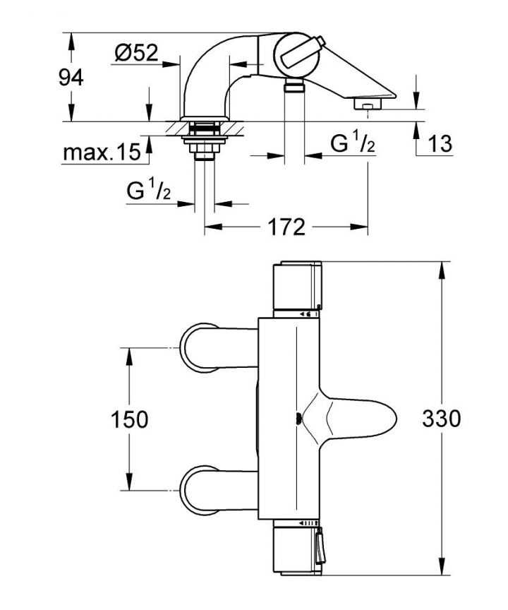 Grohtherm 2000 Mitigeur Thermostatique Bain / Douche 1/2 tout Accessoire De Douche Grohe Grohtherm 2000 Mitigeur Thermostatique Bain / Douche 1/2 tout Accessoire De Douche Grohe