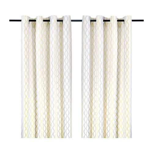 Henny Rand Rideau, 2 Panneaux – Blanc/Gris Jaune – Ikea intérieur Rideau Jaune Gris