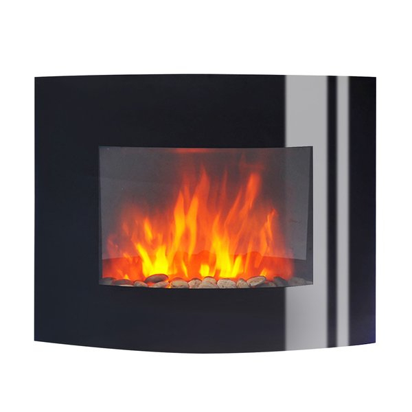 Homcom Cheminée Électrique Murale Avant-Gardiste Flamme intérieur Cheminée Electrique Murale