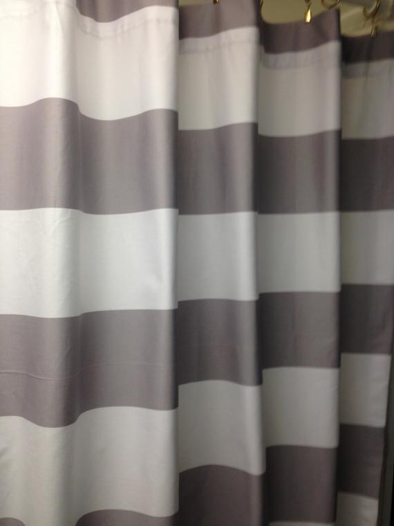 Horizontal 3 Stripe Shower Curtain Grey And White encequiconcerne Rideau Horizontal