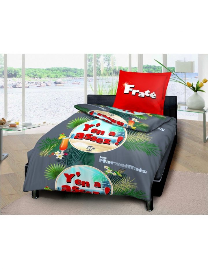 Housse De Couette Les Marseillais – 100% Coton – Boblanc encequiconcerne Rideau De Porte Marseillais