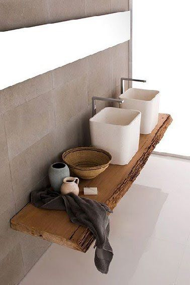 Idée Décoration Salle De Bain – Plan De Toilette Aménagé serapportantà Plan De Toilette Bois