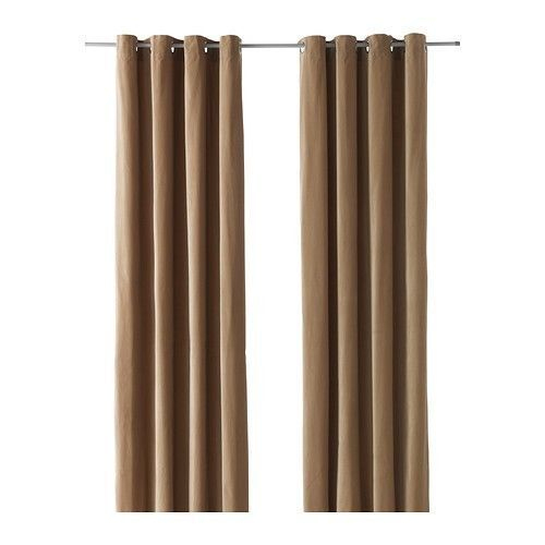 Ikea Sanela Luxurious Beige Cotton Velvet Curtains Drapes pour Rideaux Sanela