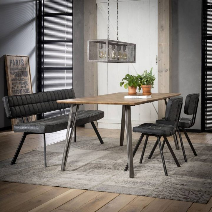 Industriële Eetkamerstoel|Stoere Eetkamerstoel Vegas|Pu pour Banc Salle À Manger