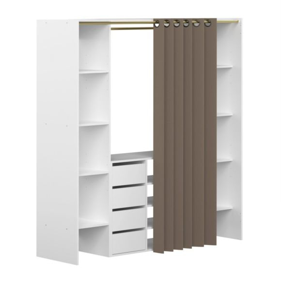 Inside 75 – Dressing Extensible Chica 2 Colonnes 4 Tiroirs destiné Rideau Pour Cacher Etagere Inside 75 – Dressing Extensible Chica 2 Colonnes 4 Tiroirs destiné Rideau Pour Cacher Etagere