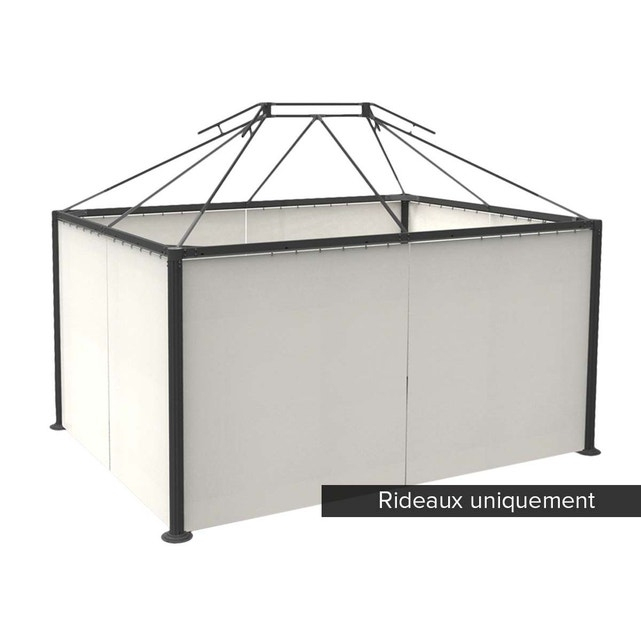 Jeu De 4 Rideaux Pour Tonnelle Napoli 3 X 4 M Ardoise encequiconcerne Rideaux Pour Tonnelle