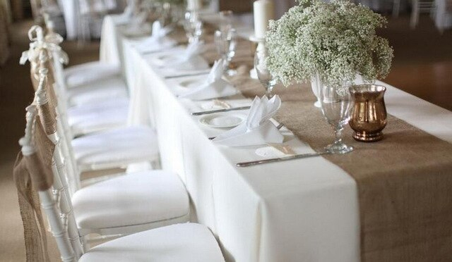 Jute Mariage Chemin De Table 14 " X 72 " 100% Toile De serapportantà Chemin De Table Etoile