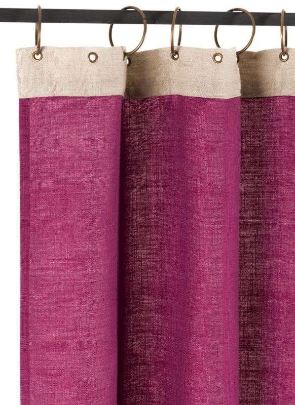 Jute Rideau En Toile – Framboise concernant Rideau Framboise