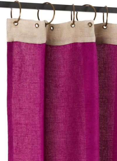 Jute Rideau En Toile – Fushia pour Rideau Fushia