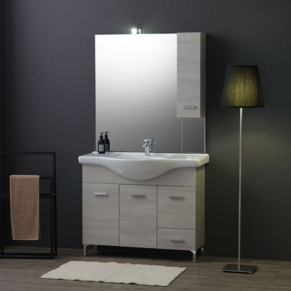 Kiamami Valentina – Armoire De Toilette Au Sol 105 Cm Avec avec Toilette Au Lavabo