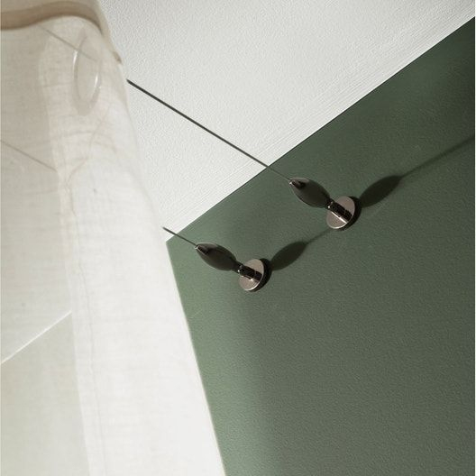 Kit Complet Câble Pour Mur Et Plafond Platinium, Black encequiconcerne Tringle A Rideau Sans Percer Pour Baie Coulissante