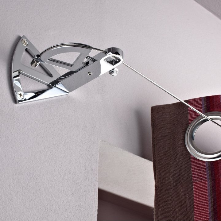 Kit Complet Câble Pour Mur Et Plafond Platinium, Chromé, L tout Support Rideau De Douche