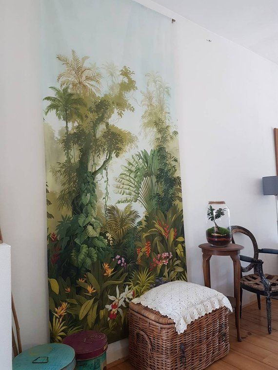 Last One!! Panel Curtain Jungle Flowers Boho Style destiné Rideaux Jungle Last One!! Panel Curtain Jungle Flowers Boho Style destiné Rideaux Jungle
