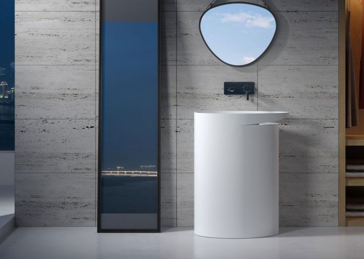 Lavabo Colonne Totem En Goutte, Lavabo Avec Porte tout Totem De Douche