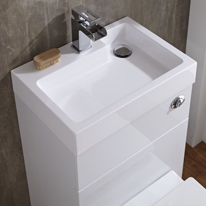 Lave Main Wc Cubique Blanc concernant Toilette Avec Lave Main