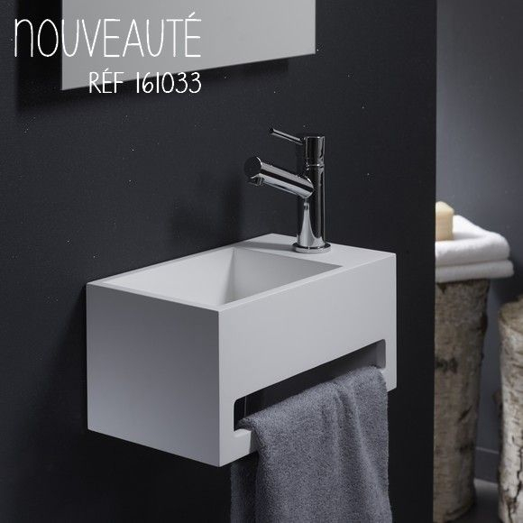Lave-Mains Gain De Place En Solid Surface Prato 33X18 Cm destiné Toilette Suspendu Avec Lave Main Lave-Mains Gain De Place En Solid Surface Prato 33X18 Cm destiné Toilette Suspendu Avec Lave Main