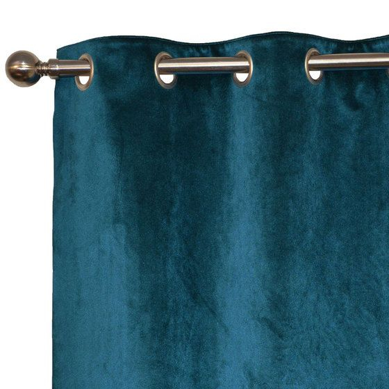 Le Rideau Velours Doublé Bleu Canard Plus | Bleu Canard dedans Rideau Voilage Bleu Canard