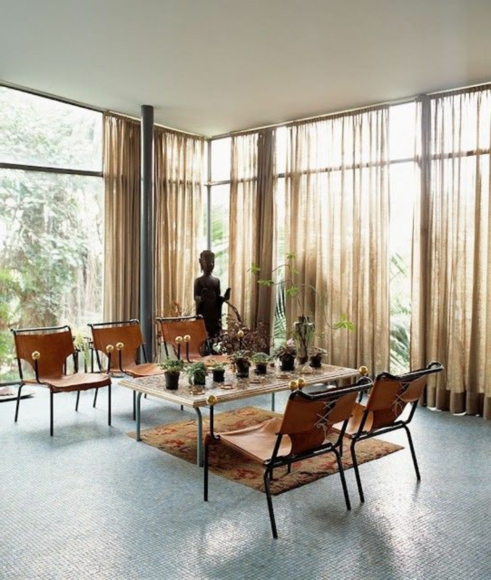 Le Rideau Voilage Dans 41 Photos! destiné Rideaux Marron Et Beige