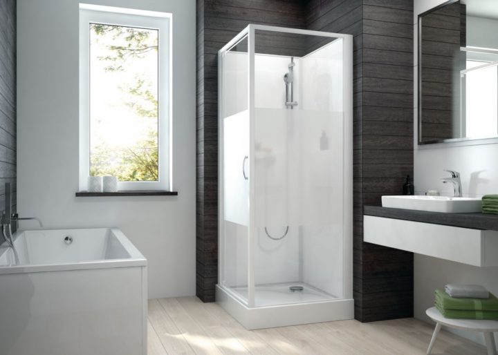 Leda – Cabine De Douche Izibox 2 Carrée 80 Cm Porte dedans Cabine De Douche Cedeo