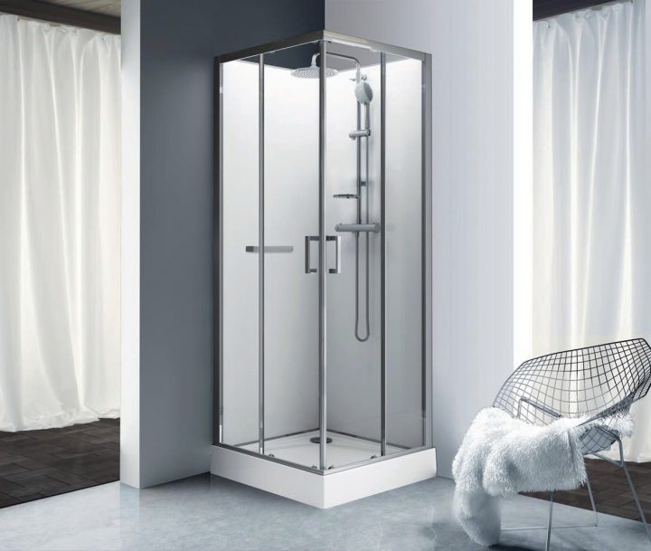 Leda – Cabine De Douche Kara Carre 90 Porte Coulissante concernant Cabine De Douche Cedeo