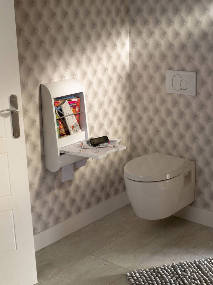 Les 52 Meilleures Images Du Tableau Wc Sur Pinterest dedans Meuble Mural Toilette